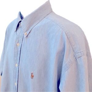 Polo Ralph Lauren Denim Embroidered Crest Short Sleeve Button Down All C…